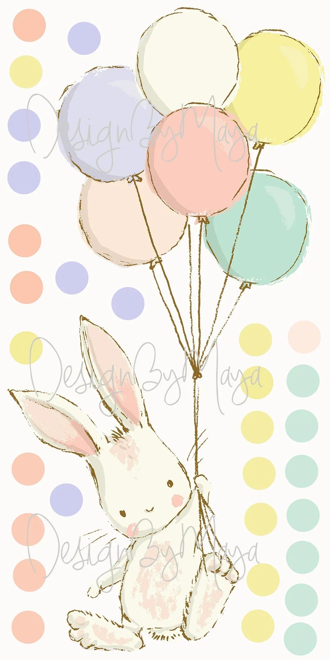 Baby Animals Inside Hot Air Balloons - Fabric Nursery Wall Art Decals, angled view - House Of Avana