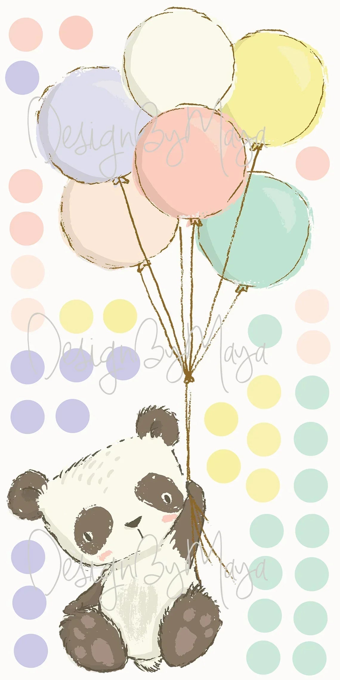 Baby Animals Inside Hot Air Balloons - Fabric Nursery Wall Art Decals, angled view - House Of Avana