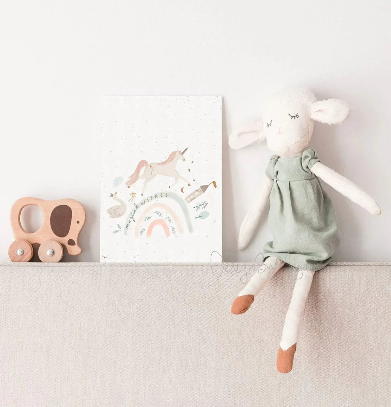 Baby Animals Prints - Luster Paper Nursery Wall Art Prints, dimensions view - House Of Avana