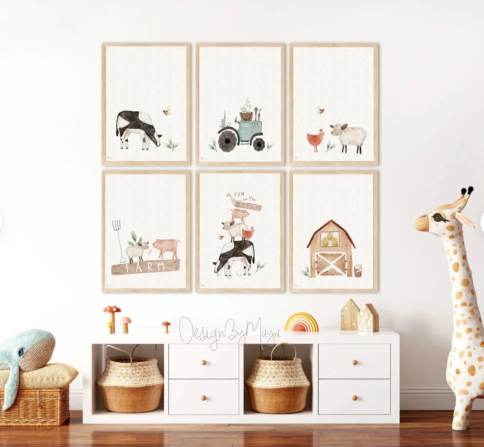 Baby Animals Prints - Luster Paper Nursery Wall Art Prints, back view - House Of Avana
