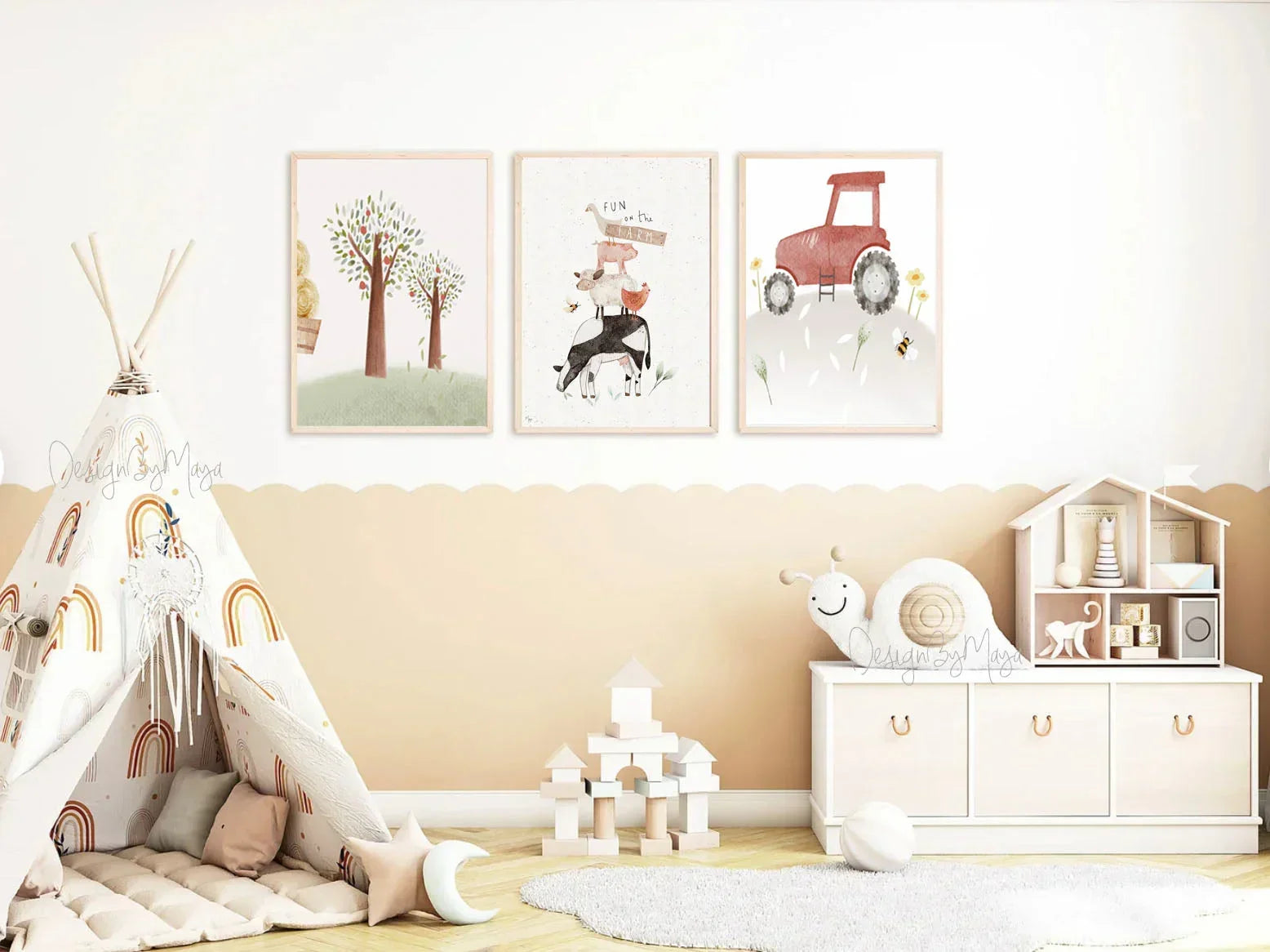 Baby Animals Prints - Luster Paper Nursery Wall Art Prints, top view - House Of Avana