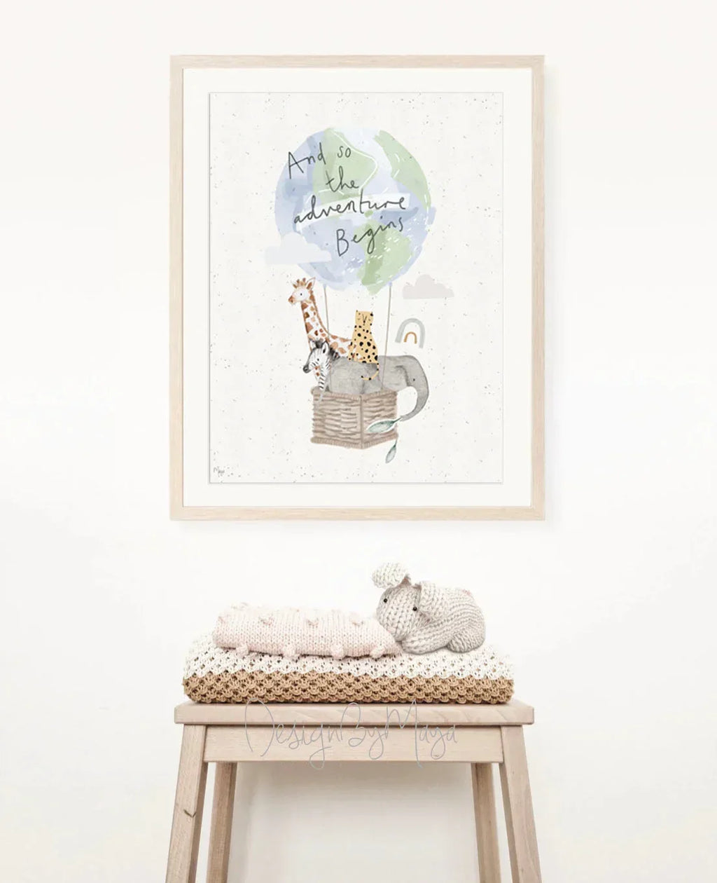 Baby Animals Prints - Luster Paper Nursery Wall Art Prints, angled view - House Of Avana