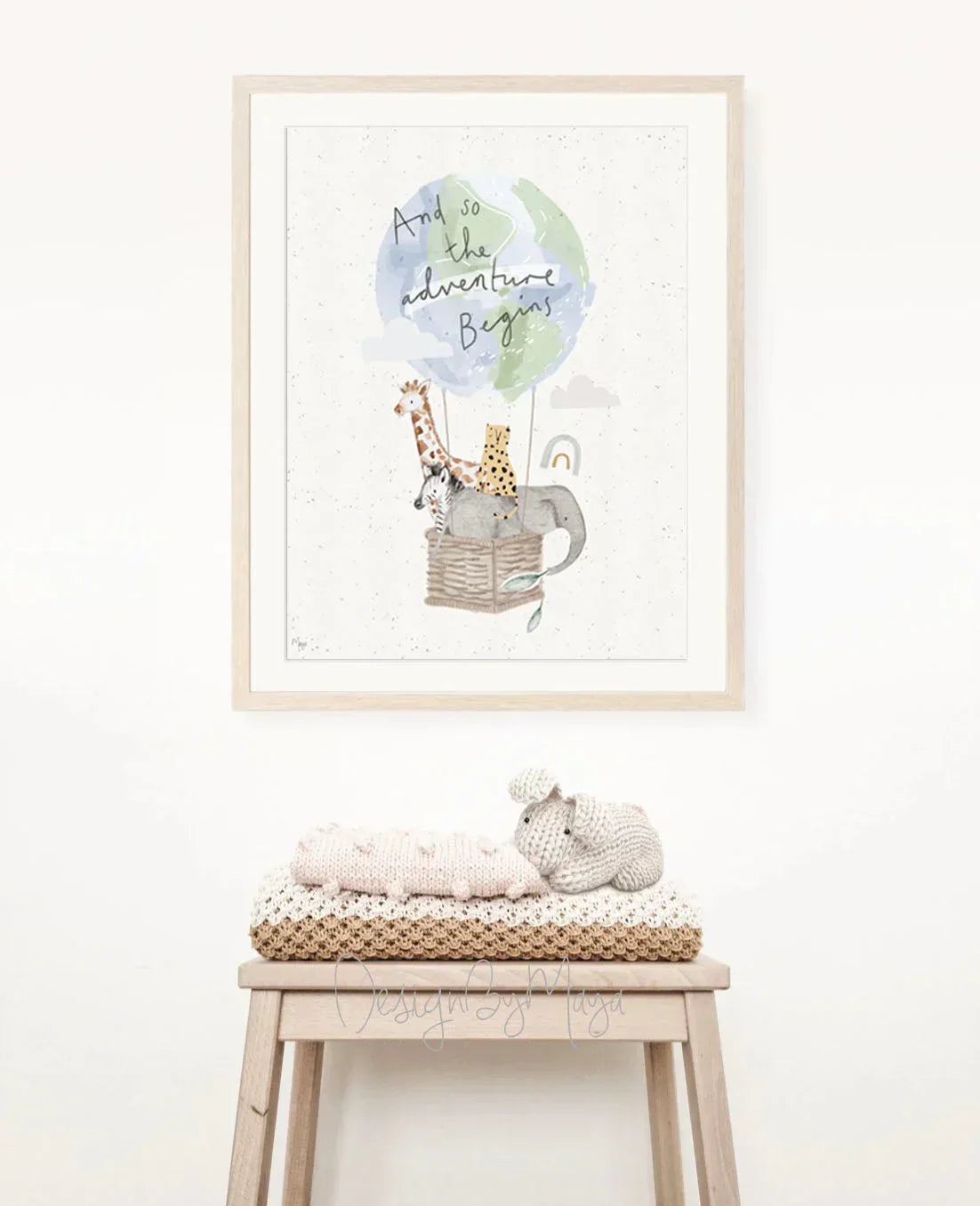 Baby Animals Prints - Luster Paper Nursery Wall Art Prints, angled view - House Of Avana
