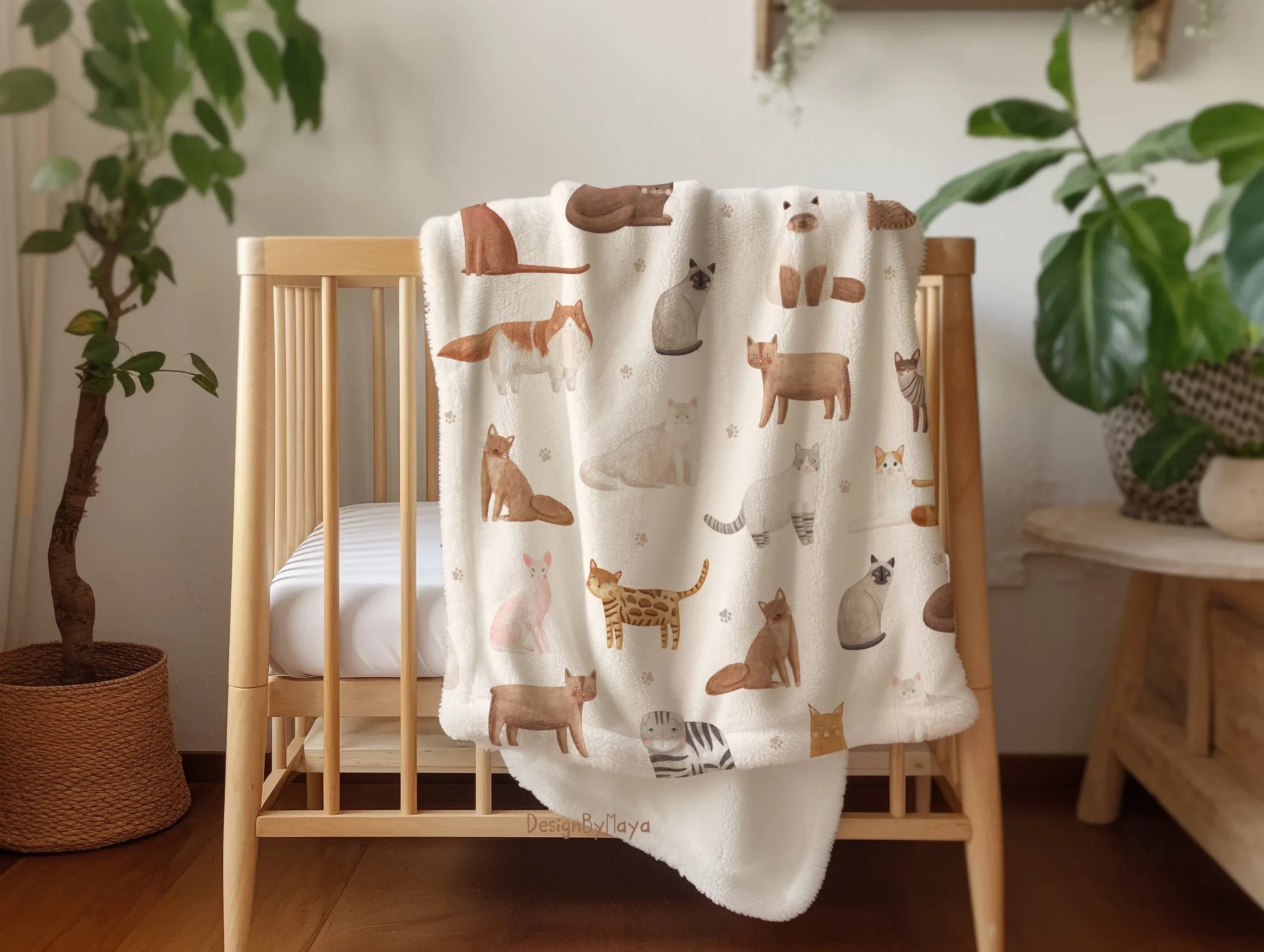 Baby Animals - Vintage Baby Blanket, top view - House Of Avana