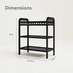 Baby Changing Table in Black Wood Finish with Safety Rail and Changing Pad