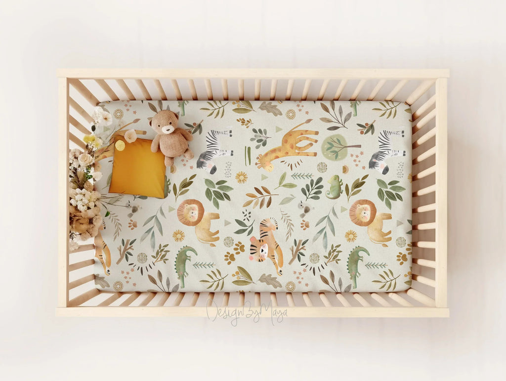 Baby Crib Sheet - Minky / Jersey Crib Sheets, front view - House Of Avana