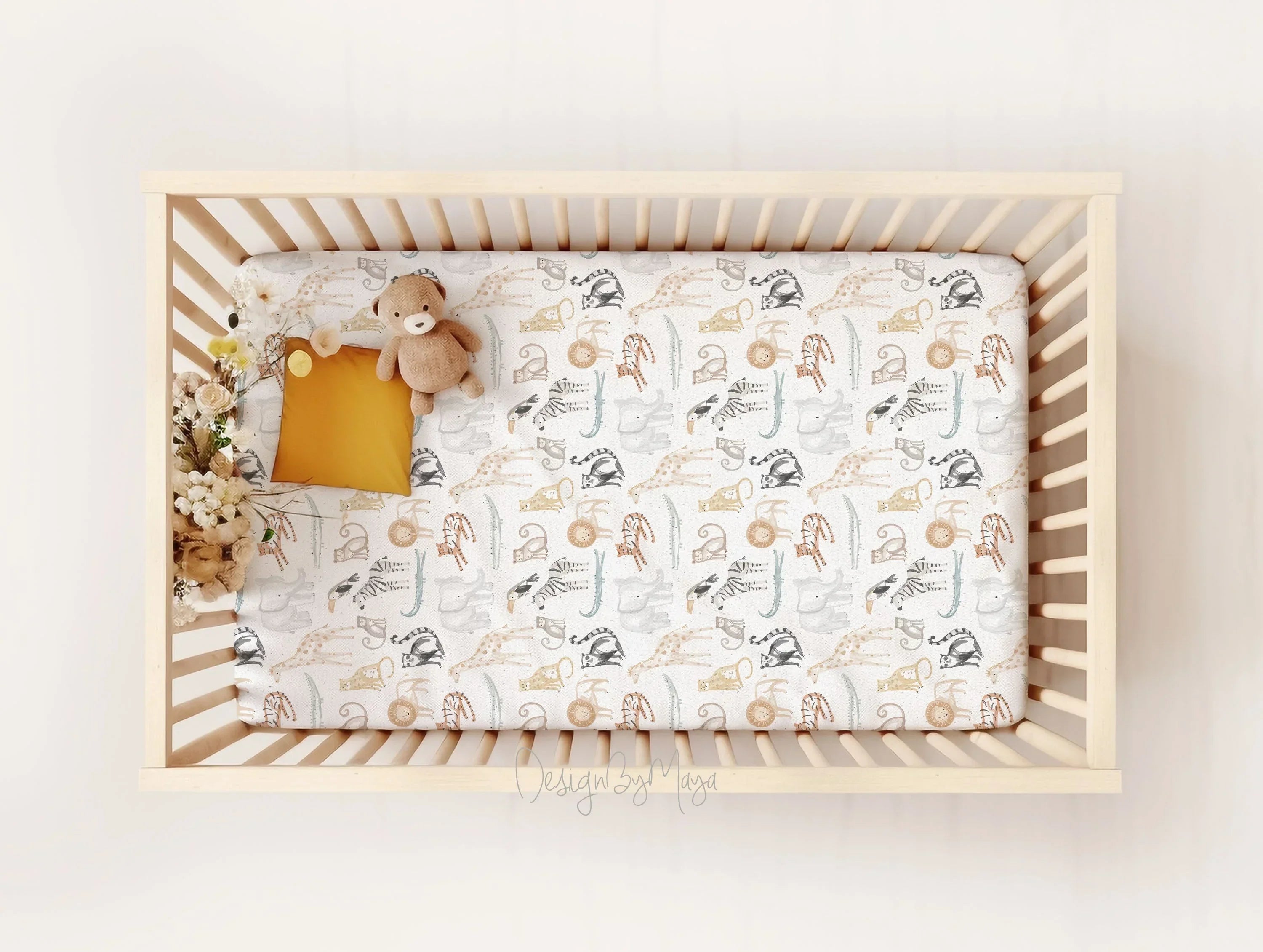 Baby Crib Sheet - Minky / Jersey Crib Sheets, dimensions view - House Of Avana