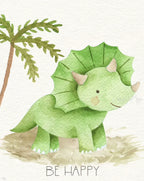 Baby Dinosaurs Set - Luster Paper Nursery Wall Art Prints, back view - House Of Avana