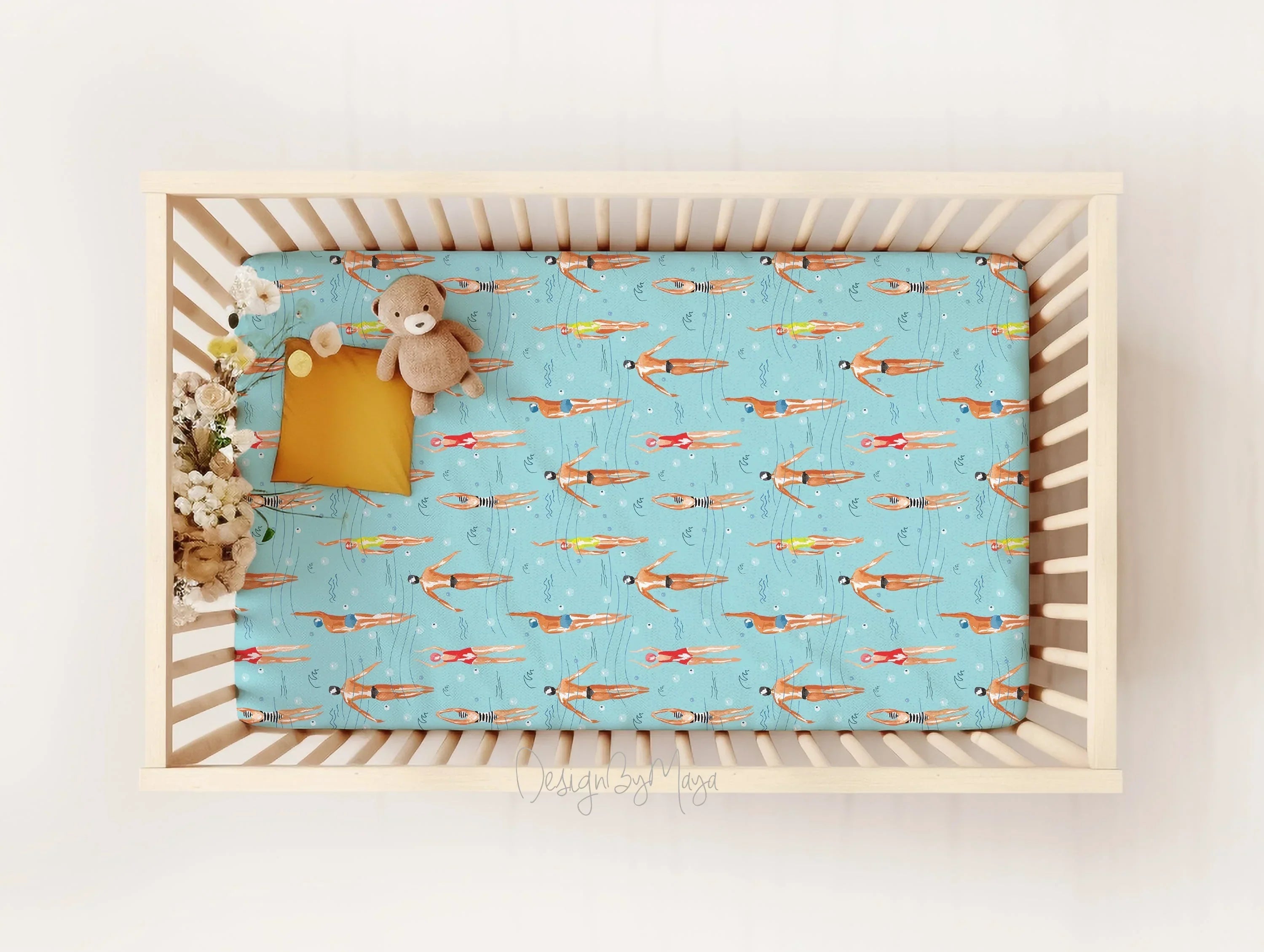 Baby Dogs Crib Sheet - Minky / Jersey Crib Sheet, lifestyle image - House Of Avana