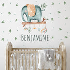 Baby Elephant - Fabric Nursery Wall Art Decals, front view - House Of Avana