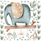 Baby Elephant - Fabric Nursery Wall Art Decals, back view - House Of Avana