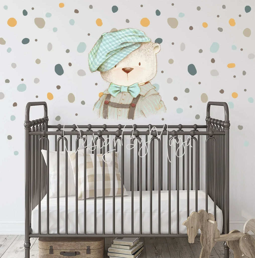 Baby Elephant - Fabric Nursery Wall Art Decals, angled view - House Of Avana