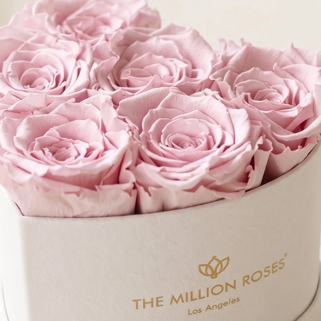Baby Heart Beige Box | Light Pink Roses