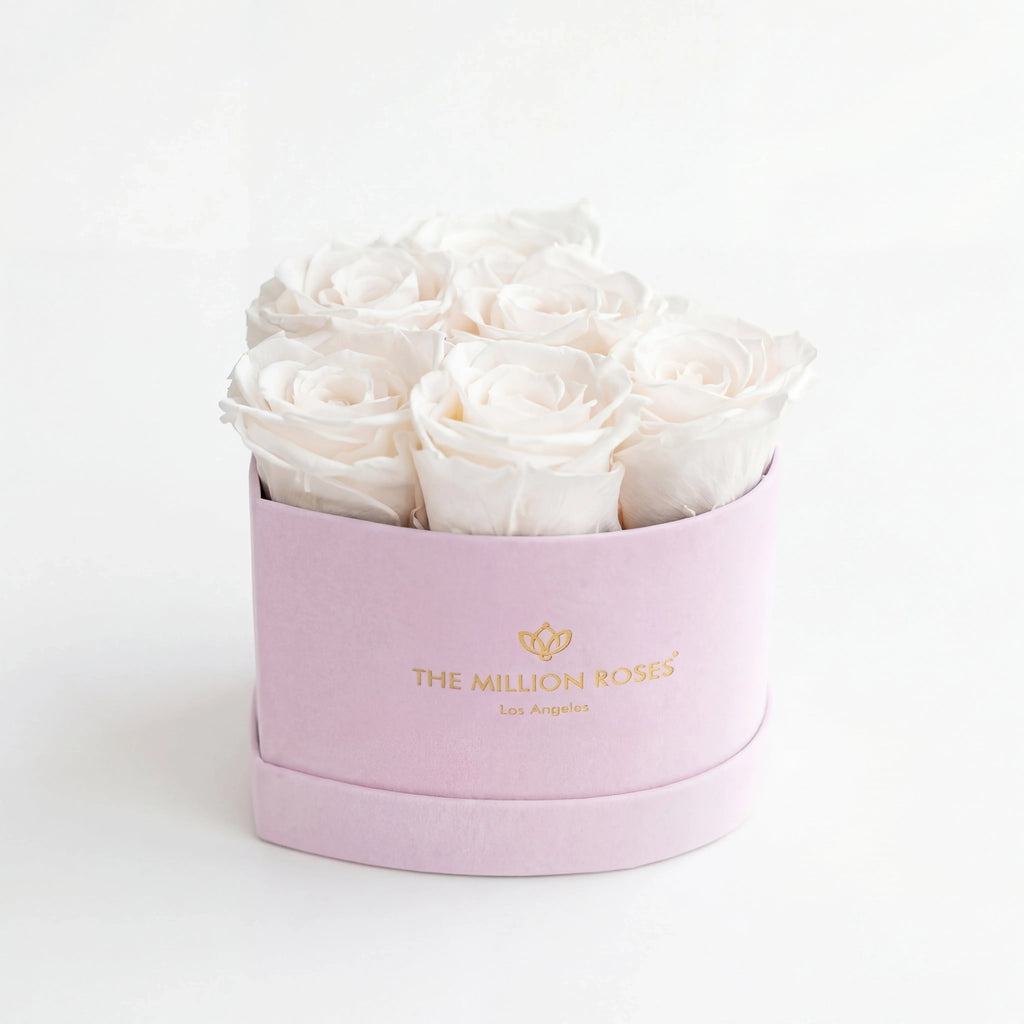 Baby Heart Light Pink Box | White Roses