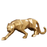 Abstract Panther Statue with Geometric Pattern