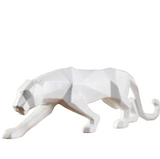 Abstract Panther Statue with Geometric Pattern