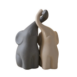 Abstract Ceramic Couple Elephant Statue-house of avana