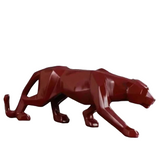 Abstract Panther Statue with Geometric Pattern