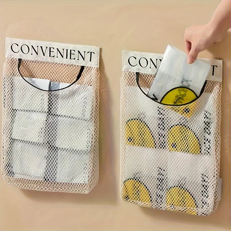 Bag Holder - Elastic Net Wallmounted, detail shot - House Of Avana