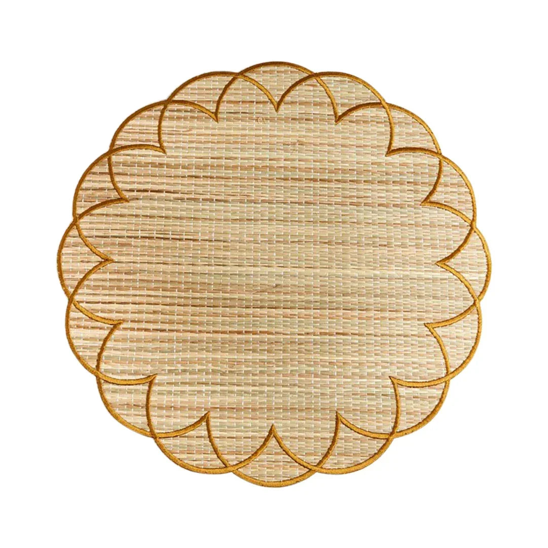 Bali Straw Placemat, back view - House Of Avana