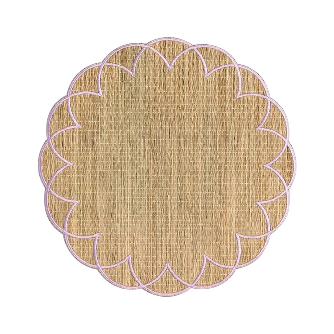 Bali Straw Placemat, side view - House Of Avana