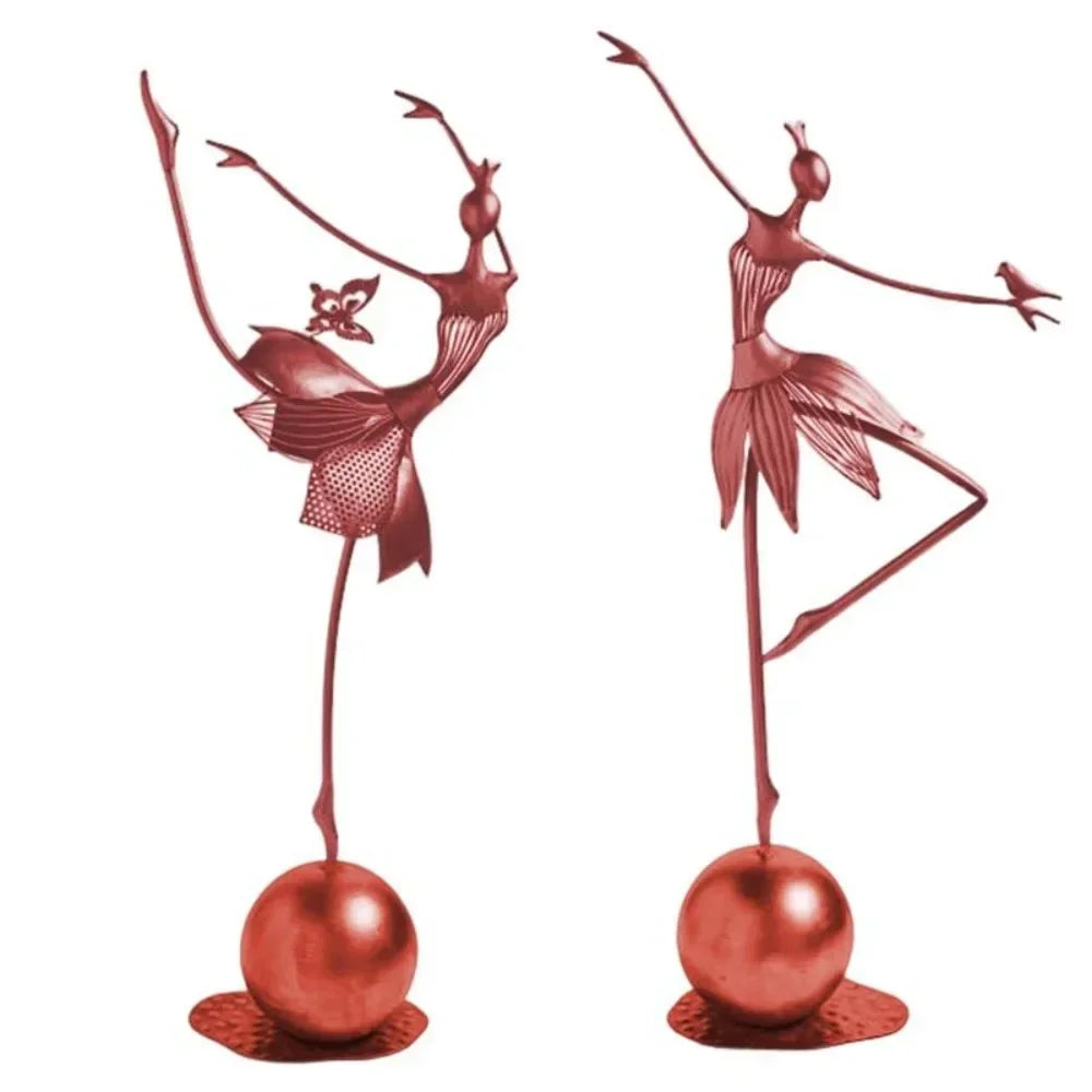 Dancing Ballerina Girl Statue, back view - House Of Avana
