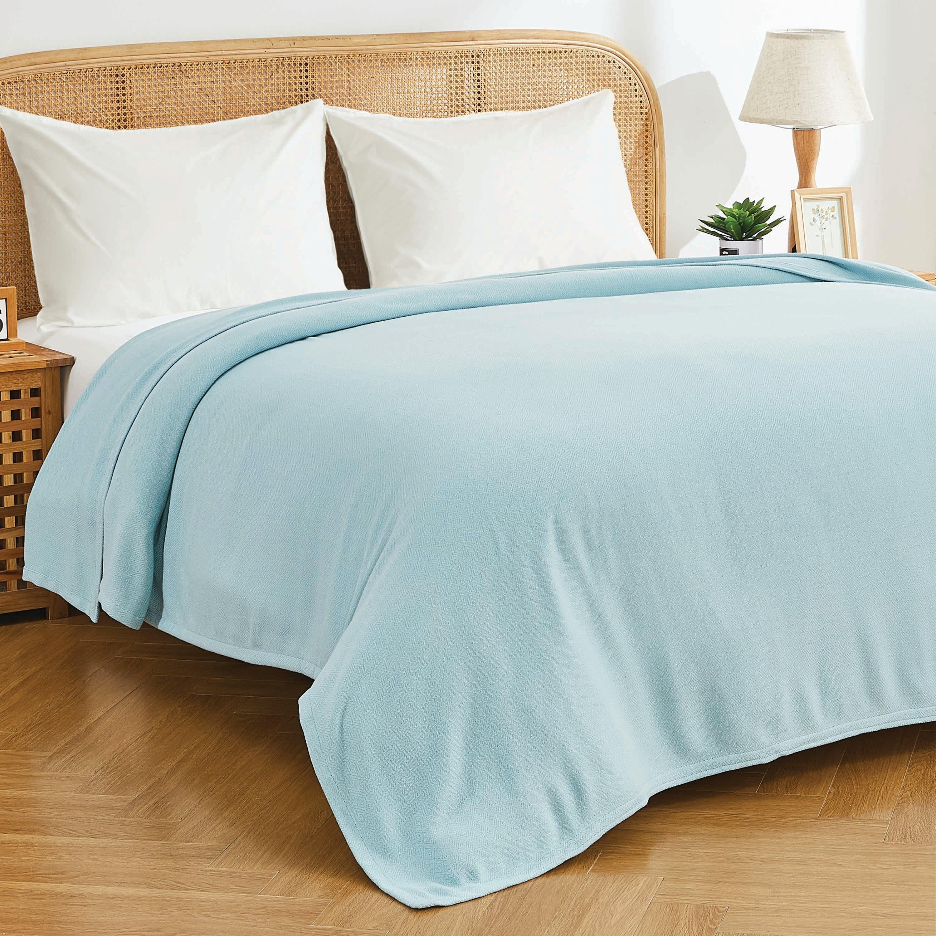 Bamboo Cotton Blanket, top view - House Of Avana