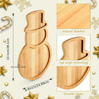 4pcs Christmas Bamboo Serving Platter 15 X 9.8 Inch Reusable Bamboo Plates Wooden Charcuterie Tray Funny Charcuterie Board Tree Serving Dish For Fruit Bread Cheese Xmas Gifts House Of Avana