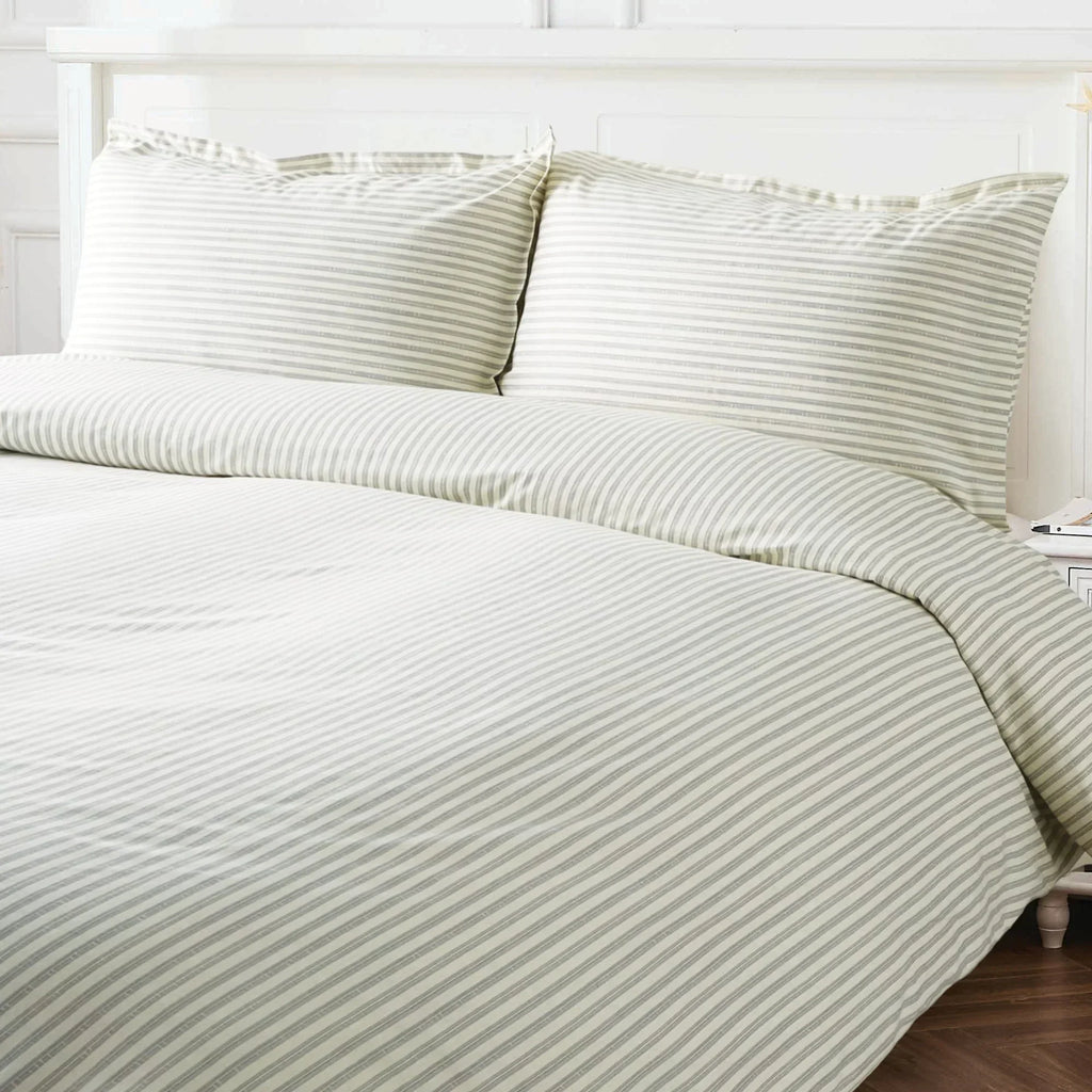 Bamboo Stripe Duvet Set, front view - House Of Avana