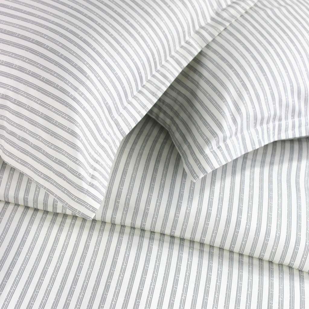 Bamboo Stripe Duvet Set, side view - House Of Avana
