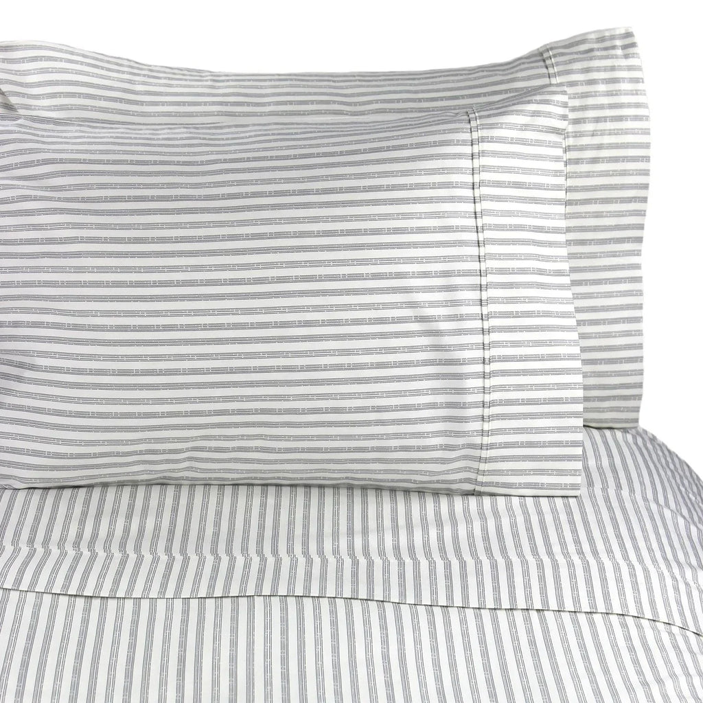 Bamboo Stripe Duvet Set, top view - House Of Avana