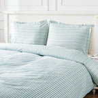 Bamboo Stripe Duvet Set, angled view - House Of Avana