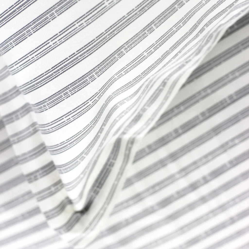 Bamboo Stripe Duvet Set, angled view - House Of Avana