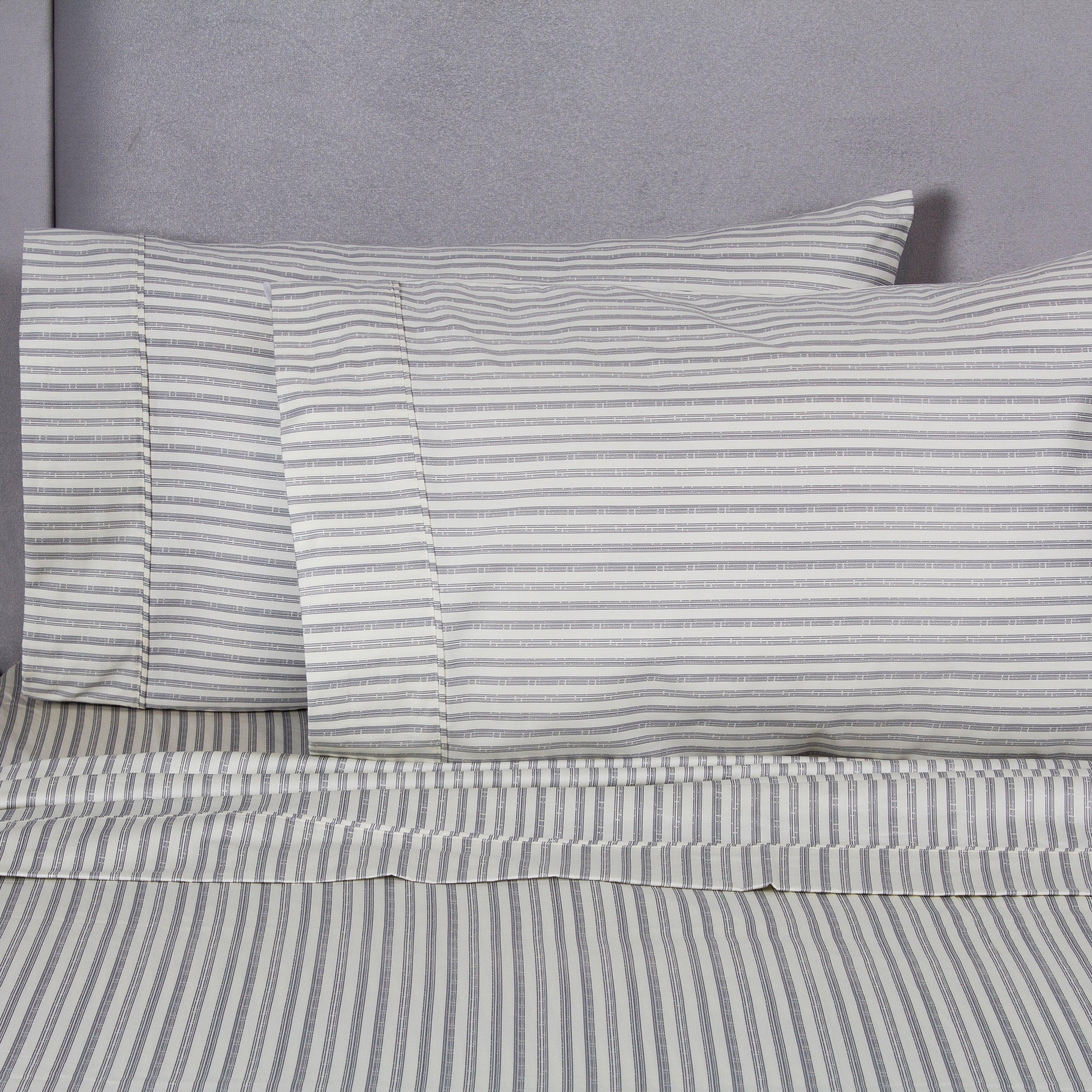 Bamboo Stripe Sheet Set, front view - House Of Avana