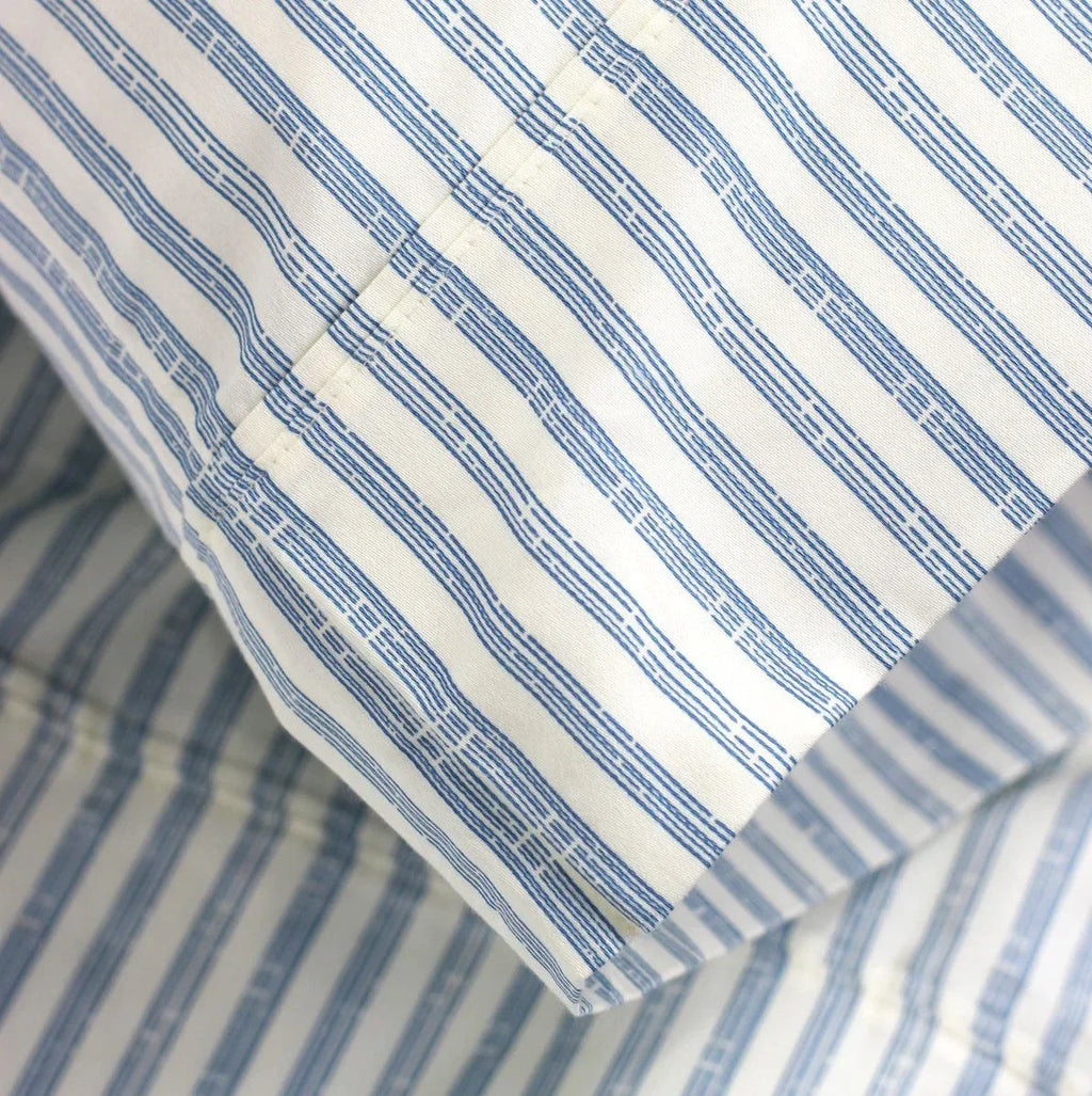Bamboo Stripe Sheet Set, top view - House Of Avana