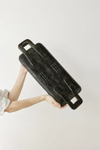 Bamenda Brown Rectangle Wood Serving Tray Kanju Interiors