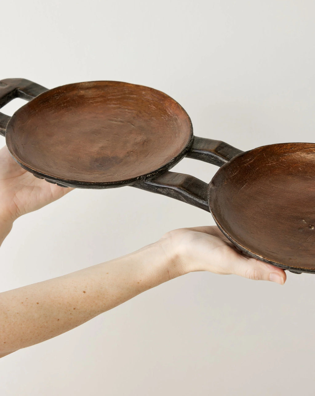 Bamenda Duo Circular Wooden Serving Tray Kanju Interiors