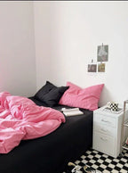 Barbie Pink Washed Cotton Bedding Set, close-up view - House Of Avana