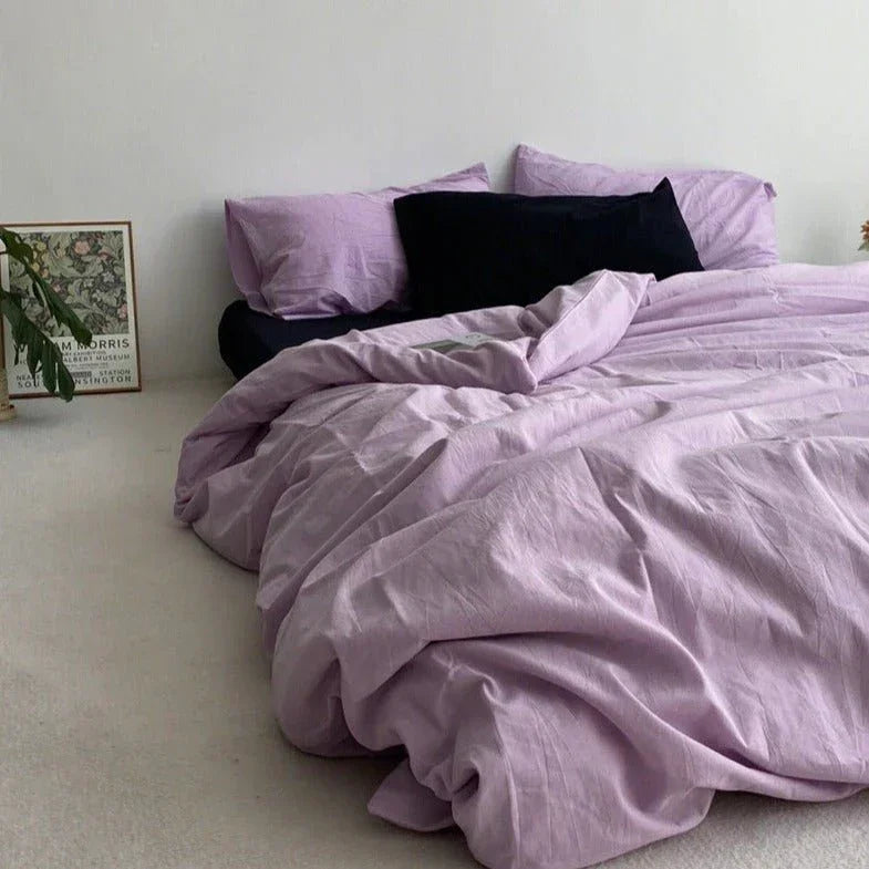 Barbie Pink Washed Cotton Bedding Set, texture detail - House Of Avana