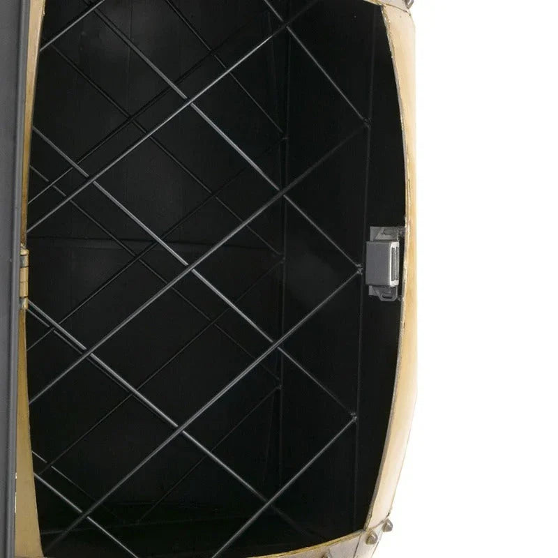 20.5x20.5x24" Rustic Napa Barrel Drum Side Table with Hinged Door & Interior Wine Rack - Fir Wood & Wrought Iron Accent Table for Farmhouse, Industrial, Shabby Chic Decor - Portable Multi-Use Furniture, Table for Living Room, House Of Avana