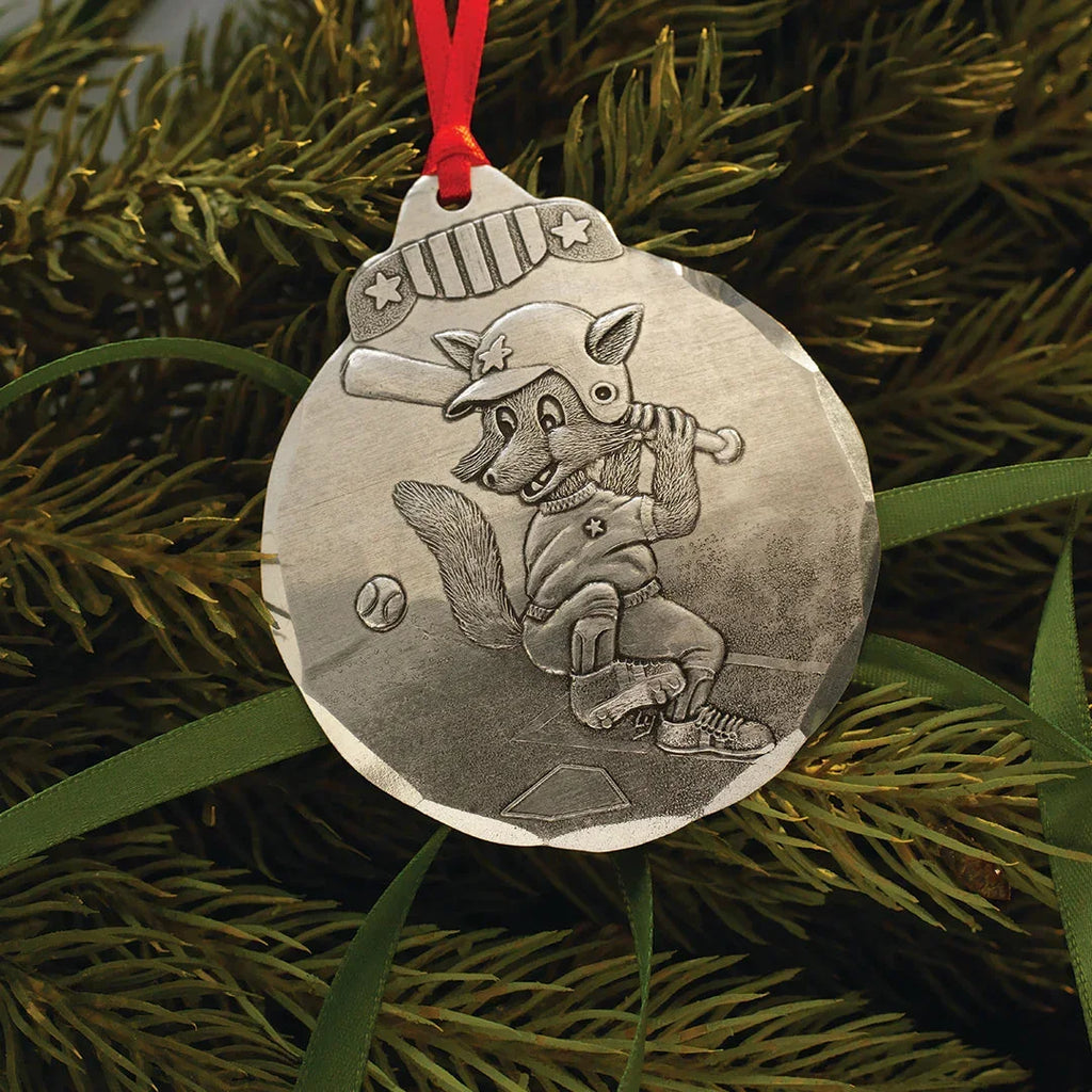 Baseball Fox Ornament, front view - House Of Avana