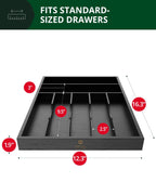 Basic Silverware Drawer Organizer, Black, side view - House Of Avana