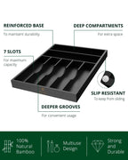 Basic Silverware Drawer Organizer, Black, detail shot - House Of Avana