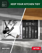 Basic Silverware Drawer Organizer, Black, lifestyle image - House Of Avana