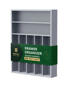 Basic Silverware Drawer Organizer, Gray, front view - House Of Avana