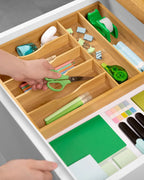 Basic Silverware Drawer Organizer, Natural, detail shot - House Of Avana