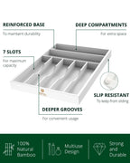 Basic Silverware Drawer Organizer, White, detail shot - House Of Avana