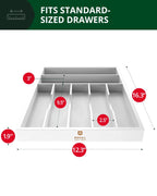 Basic Silverware Drawer Organizer, White, lifestyle image - House Of Avana