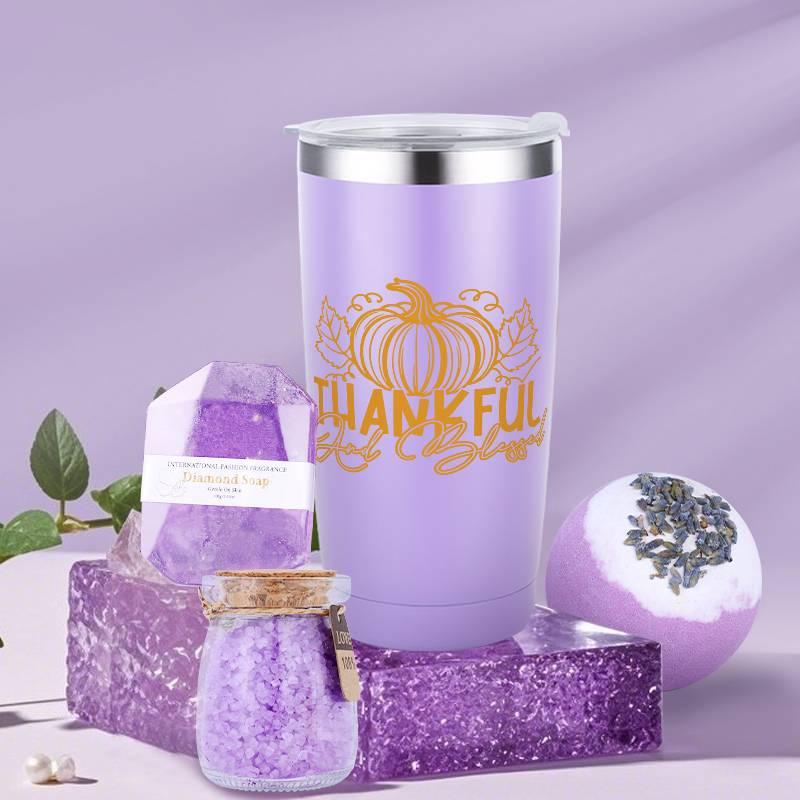 S Lavender Scented Spa Gift Basket Set for Women - Luxury Self-care Kit with 8-hour Burn Time Soy Wax S,... - House Of Avana