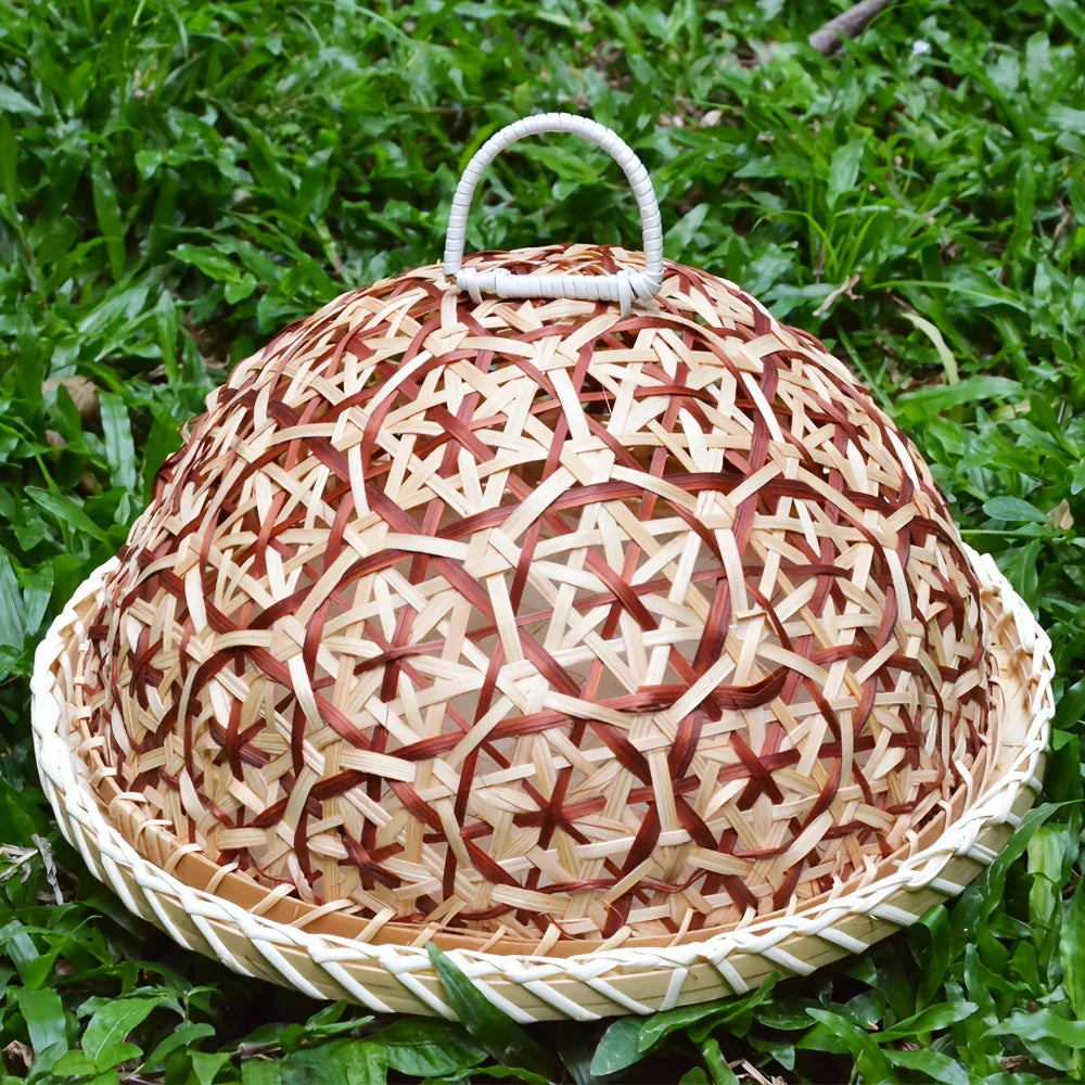 Handmade Bamboo Dining Cover, Hollow Woven Storage Basket, Household Kitchen Table Cover, Multi-layer... - House Of Avana